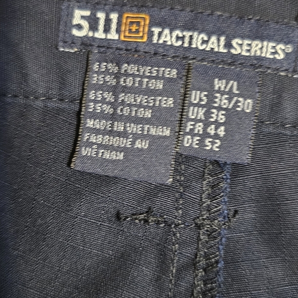 511 Tactical Series Men's Pants Style 74273 Size 36 X 30 Navy Rip Stop Work 5.11 - Picture 10 of 12